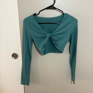 Garage Green Seamless Long Sleeve Crop Top
